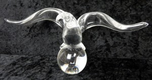 Signed Steuben Crystal Seagull Paperweight